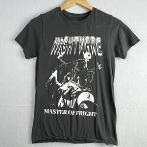 DISNEY Tim Burton's Nightmare Before Christmas MASTER OF FRIGHT Shirt Dk Grey XS